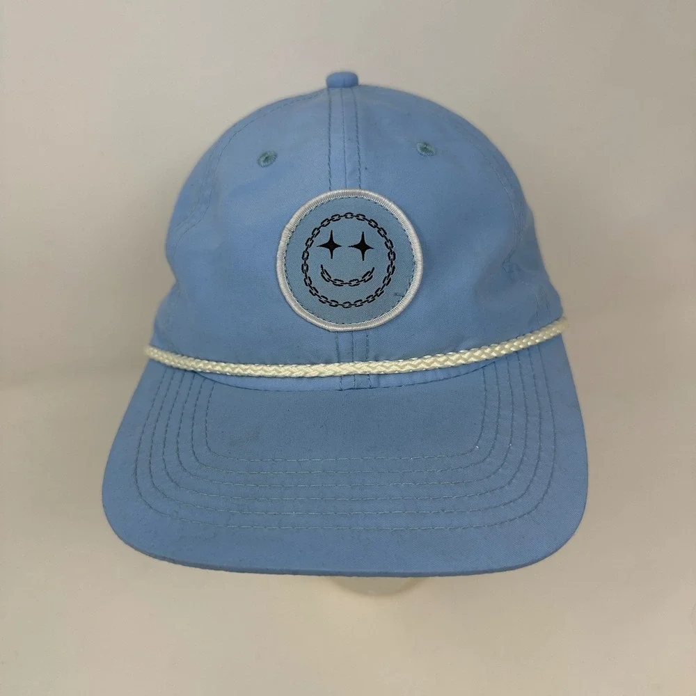 Boss Dog Art Dept Blue Rope Hat Smiley Face Chain Sparkle Mens‎ Snapback
